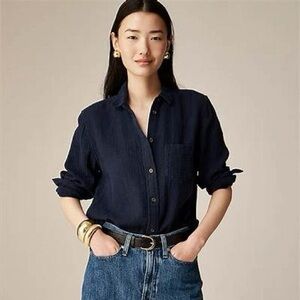 J. Crew Black Gauze Long-Sleeve Shirt in Women’s Size 2 (EUC)